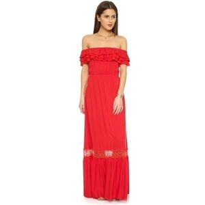 NWT Alice + Olivia Cheri Ruffle Strapless Maxi Dress